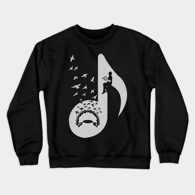 Musical note - Tambourine Crewneck Sweatshirt by barmalisiRTB